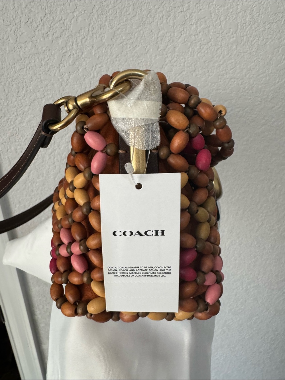 Coach Wooden Beaded Tabby NWT - Picture 3 of 8